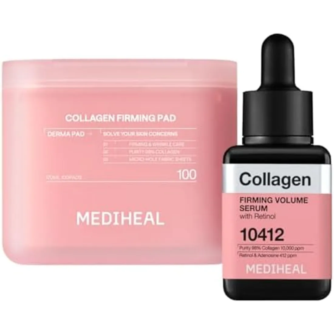 Toner Pads - Collagen Ampoule Toner Pad with Ceramide - Skin Firming, Restore Elasticity, Deep Hydration - Tighten Wrinkles & Lines - Vegan Moisturizing Fabric, Korean Skin Care