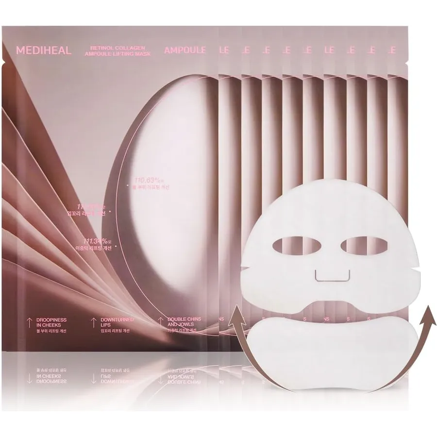 Retinol Collagen Eye & Face Lifting Bundle – Retinol Eye Patches 60ct + Retinol Collagen Ampoule Lifting Mask 4ct
