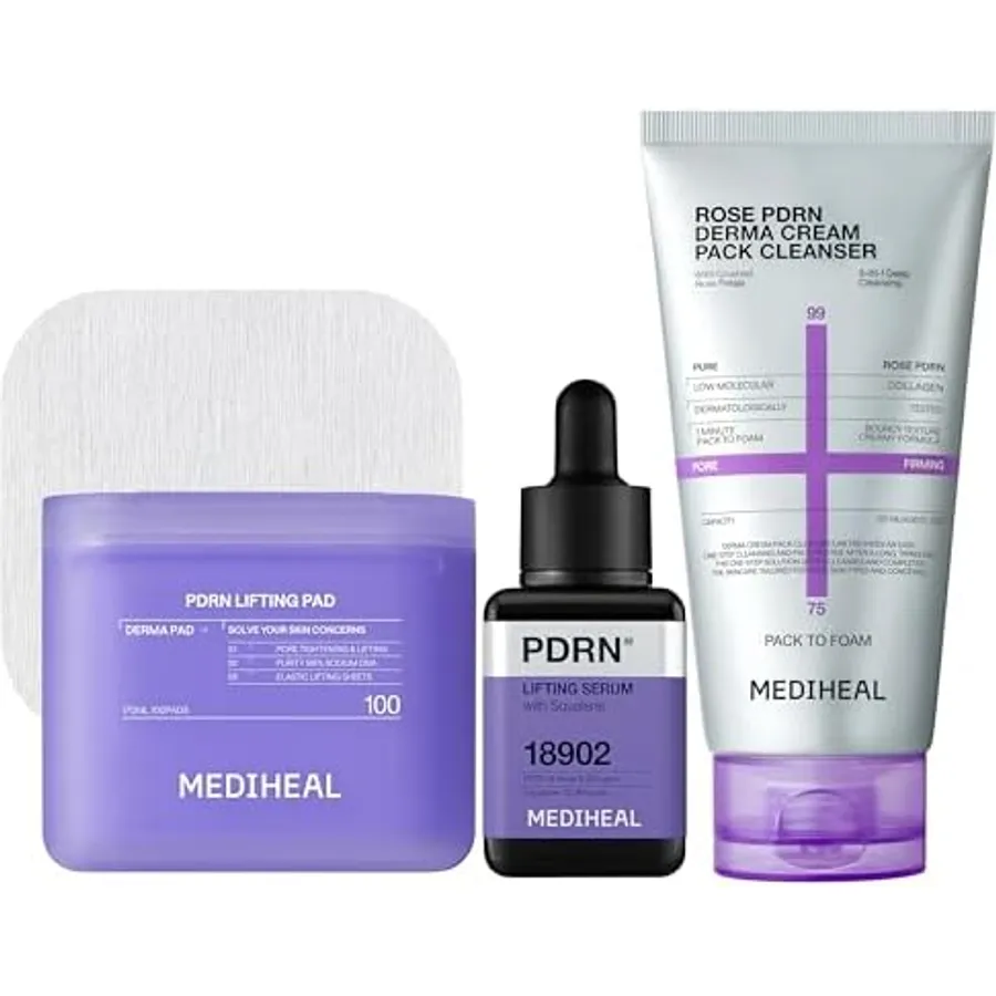 PDRN Glass Skin Lifting Bundle – Stretchable Toner Pads 100ct + PDRN Lifting Serum + Derma Cream image 2