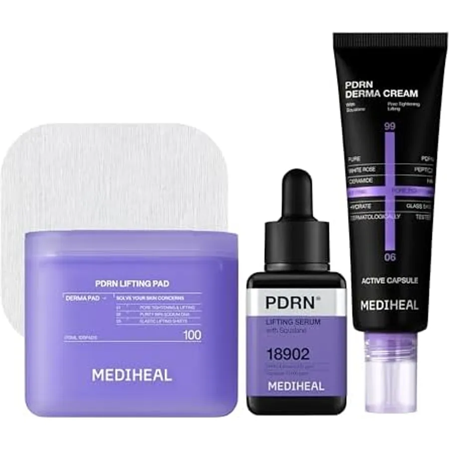 PDRN Glass Skin Routine Bundle – Cream Pack Cleanser + Stretchable Toner Pads 100ct + PDRN Lifting Serum image 2
